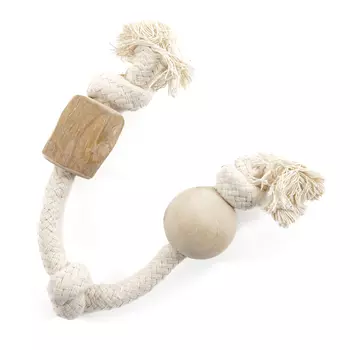 COFFEE WOOD игрушка для собак Канат с кофейным бочонком и шариком (M)