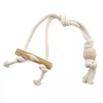 COFFEE WOOD игрушка для собак Канатный грейфер с кофейной палочкой и шариком (47 см.)