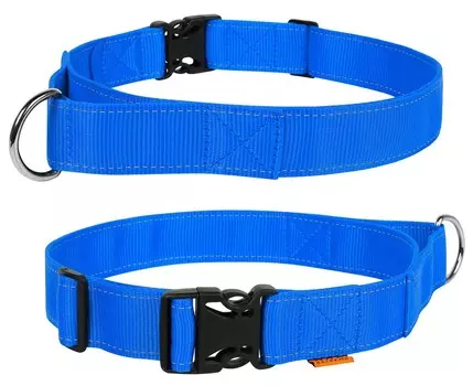 Collar ошейник Dog Extremе нейлоновый с ручкой (55-75 см., Синий)