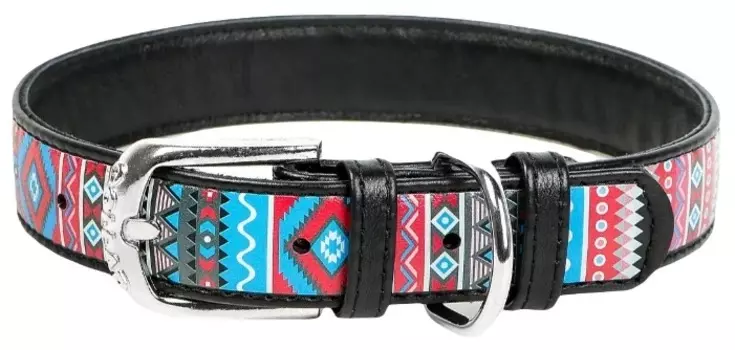 Collar ошейник Waudog Design с рисунком "Этно" (ширина 12 мм., длина 19 - 25 см., Черный)