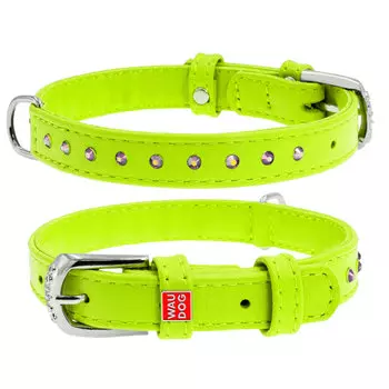 Collar ошейник Waudog Glamour со стразами (18-21 см., Салатовый)