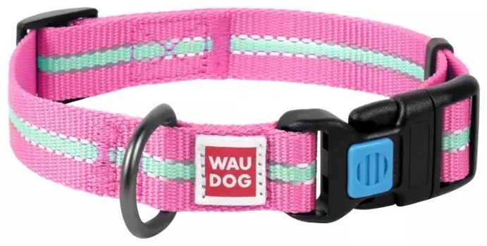 Collar ошейник Waudog Nylon светонакопительный (ширина 20 мм., длина 24 - 40 см., Розовый)