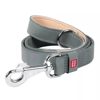Collar поводок кожаный Waudog Classic (20 мм. х 122 см., Серый)