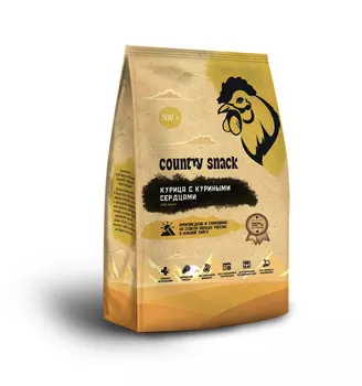 Country snack корм сухой для кошек (Курица с куриными сердцами, 500 г.)