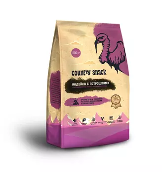 Country snack корм сухой для стерилизованных кошек и кастрированных котов (Индейка с потрошками, 500 г.)