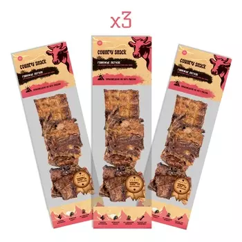 Country snack лакомство "Говяжье легкое" для собак (3 упаковки по 40 г.)