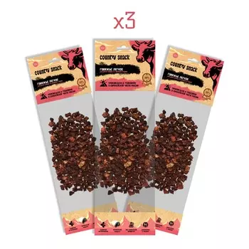 Country snack лакомство "Говяжье легкое" для кошек (3 упаковки по 10 г.)