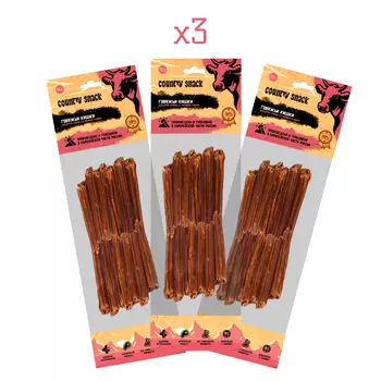 Country snack лакомство "Говяжьи кишки" для кошек (3 упаковки по 30 г.)