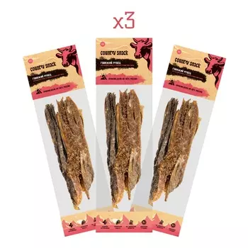 Country snack лакомство "Говяжий рубец" для собак (3 упаковки по 40 г.)