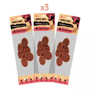 Country snack лакомство "Медальоны мясные" для собак (3 упаковки по 50 г.)