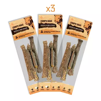 Country snack лакомство "Палочки из мяса ягненка" для собак (3 упаковки по 90 г.)