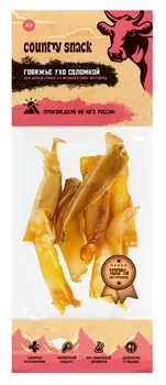 Country snack лакомство "Говяжье ухо соломкой" для собак (40 г.)