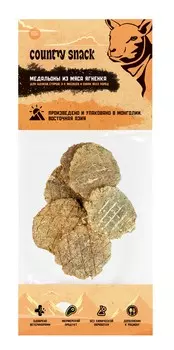 Country snack лакомство "Медальоны из мяса ягненка" для собак (60 г.)