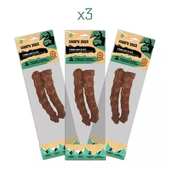Country snack лакомство "Утиная шея" для собак (2 шт) (3 упаковки по 55 г.)
