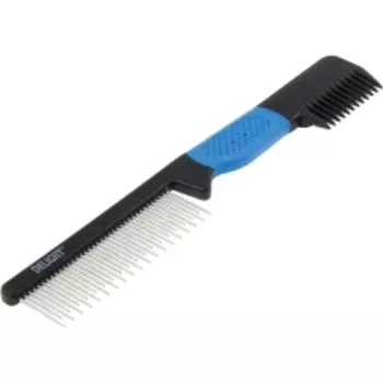 DeLIGHT расческа комбинированная разнозубая с триммингом, с прорезиненой ручкой