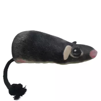 Dono Della игрушка Мышь чернышка с кошачьей мятой, погремушкой и валерианой для кошек (11 см.)