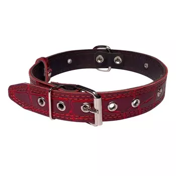 Dono Della ошейник универсальный двухслойный (30 мм. х 55 см., Красный кайман)