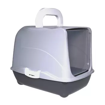 Dono Della закрытый туалет с дверцей для кошек (43 х 32 х 33 см.Серый)