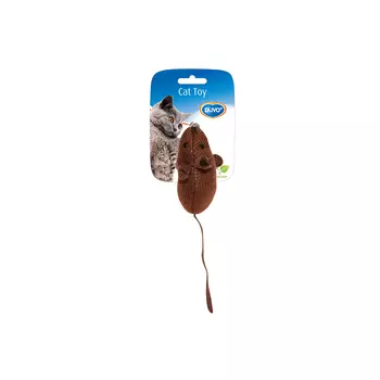 DUVO+ игрушка для кошек мягкая с кошачьей мятой Вязаная мышка (Коричневая)