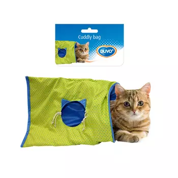 DUVO+ игрушка для кошек мягкая Тоннель шуршащий (50 х 38 х 0,5 см., Зелено-синий)