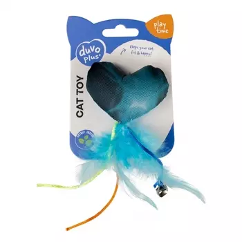 DUVO+ игрушка для кошек с кошачьей мятой Сердце Флэш (Голубая)