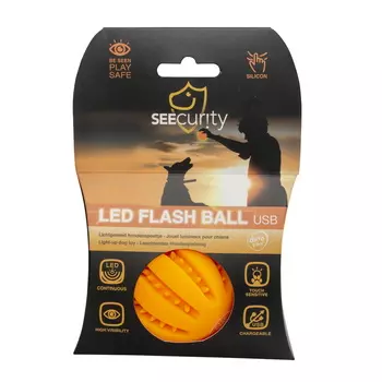 DUVO+ игрушка для собак интерактивная Мяч светящийся (6,3 см., Оранжевый)