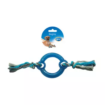 DUVO+ игрушка для собак резиновая Кольцо с веревками (30 см., Синяя)