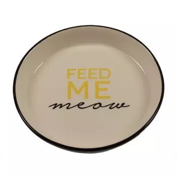 DUVO+ миска для животных керамическая Feed Me Meow (0,18 л., Бело-черная)
