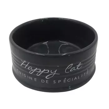 DUVO+ миска керамическая Happy Cat (0,3 л., Черная)