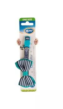 DUVO+ ошейник для кошек нейлон с бантом (20-30 см./10мм., Голубой)