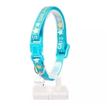 DUVO+ ошейник для кошек нейлоновый Cool cats (20-30 см./10мм., Голубой)