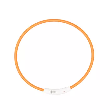 DUVO+ ошейник для собак нейлоновый светящийся (35 см., Оранжевый)