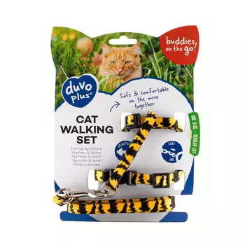 DUVO+ шлейка для кошек Тигровая (20-35 см., Черно-желтая)