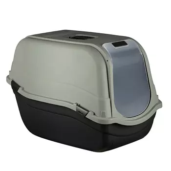 DUVO+ туалет для кошек закрытый Ромео Макси (44 х 65 х 46 см.Зелено-черный)