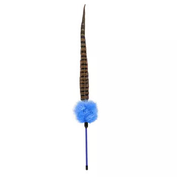 EBI игрушка для кошек дразнилка с пером фазана Ted (60 см., Синяя)
