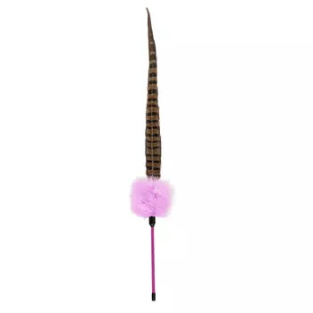 EBI игрушка для кошек дразнилка с пером фазана Ted (60 см., Розовая)