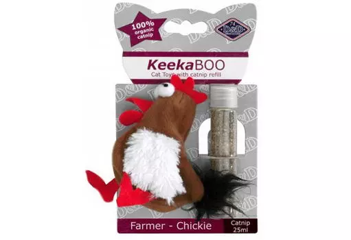 EBI игрушка для кошек мягкая с кошачьей мятой Farmer-Chickie (9 см., Коричневая)