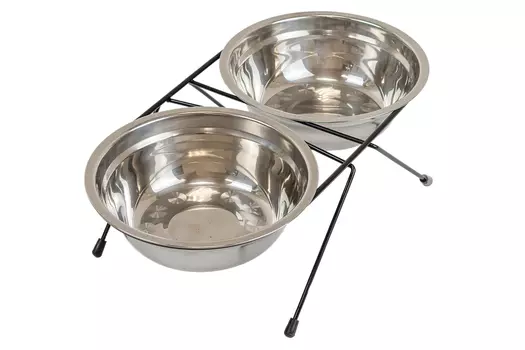 ECO миски металлические на подставке (2*2,5 л.)