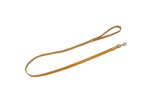 ECO поводок кожаный простроченный Друг (20 мм. х 120 см., Рыжий)