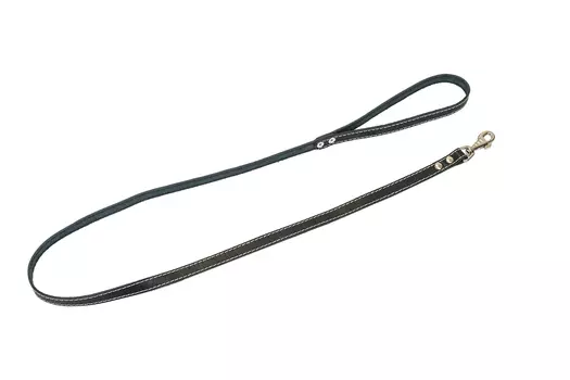 ECO поводок кожаный простроченный Друг (20 мм. х 120 см., Черный)