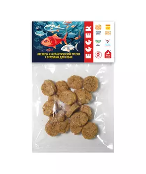 EGGER лакомство крекеры из трески с отрубями для собак (40 г.)