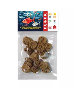 EGGER лакомство крекеры из трески с семенами льна для собак (40 г.)