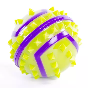 EliteDog игрушка для собак резиновая Колючий мячик (7,6 см., Зелено-фиолетовый)