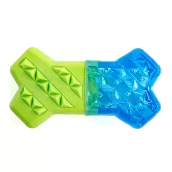 EliteDog игрушка для собак резиновая Кость охлаждающая (13 х 7 х 4 см., Зелено-синяя)