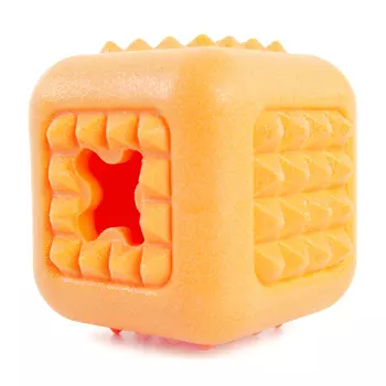 EliteDog игрушка для собак резиновая Кубик для лакомств (6 см., Оранжевый)