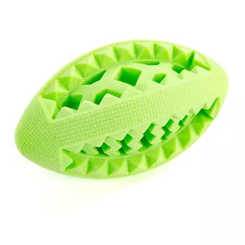 EliteDog игрушка для собак резиновая Мяч регби рифлёный (13 х 7,5 х 7,5 см., Зеленый)