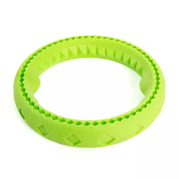 EliteDog игрушка для собак резиновая Рифлёное кольцо (11 х 11 х 2,6 см., Зеленая)