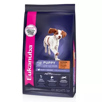 Eukanuba Dog для щенков средних пород (Курица, 800 г.)