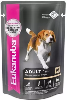Eukanuba Dog пауч для взрослых собак (кусочки в соусе) (Ягненок, 100 г.)