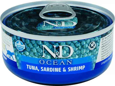 Farmina N&amp;D Cat Ocean Adult консервы для взрослых кошек (Тунец, сардина и креветки, 70 г.)